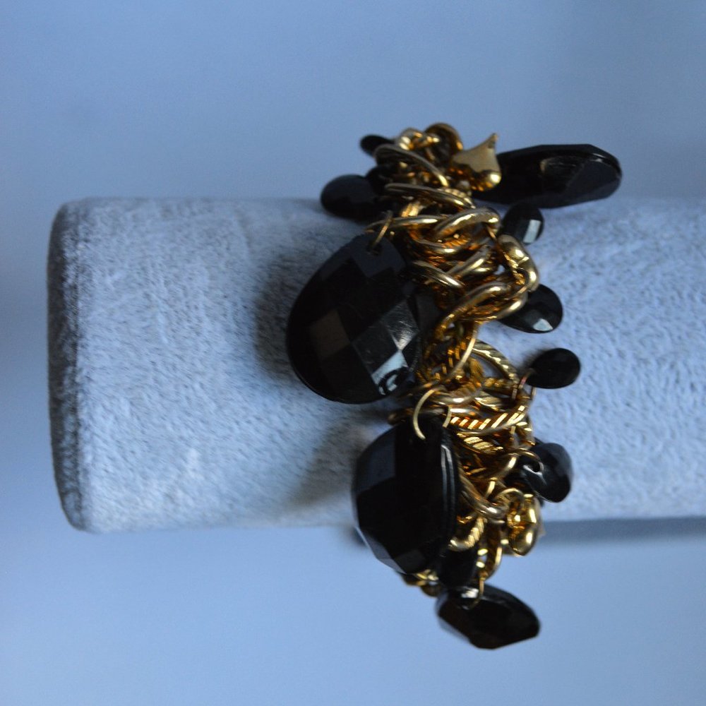 Black and Gold Rain Drop Bracelet